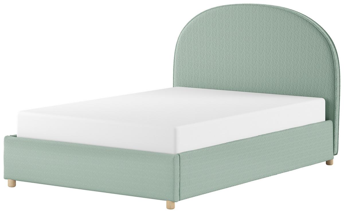 Kinder-/Juniorbett MOON Grün ca. 140x200 cm Bouclé - Naturfarben/Grün, ROMANTIK / LANDHAUS, Holz/Textil (140/200cm) - Vipack