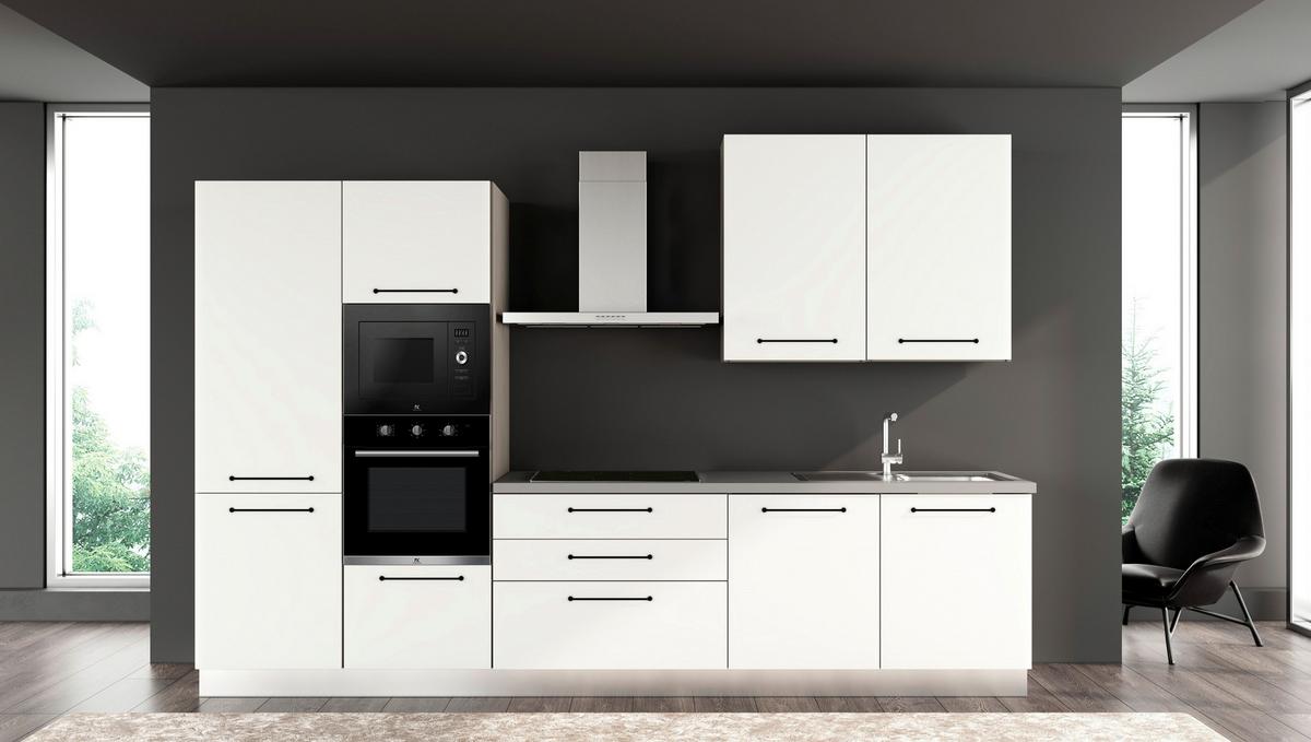 Kuhinjski Blok Line, Z Aparati, 330 Cm - črna/bela, Moderno, kovina/leseni material (330/60/216/240cm) - Mömax