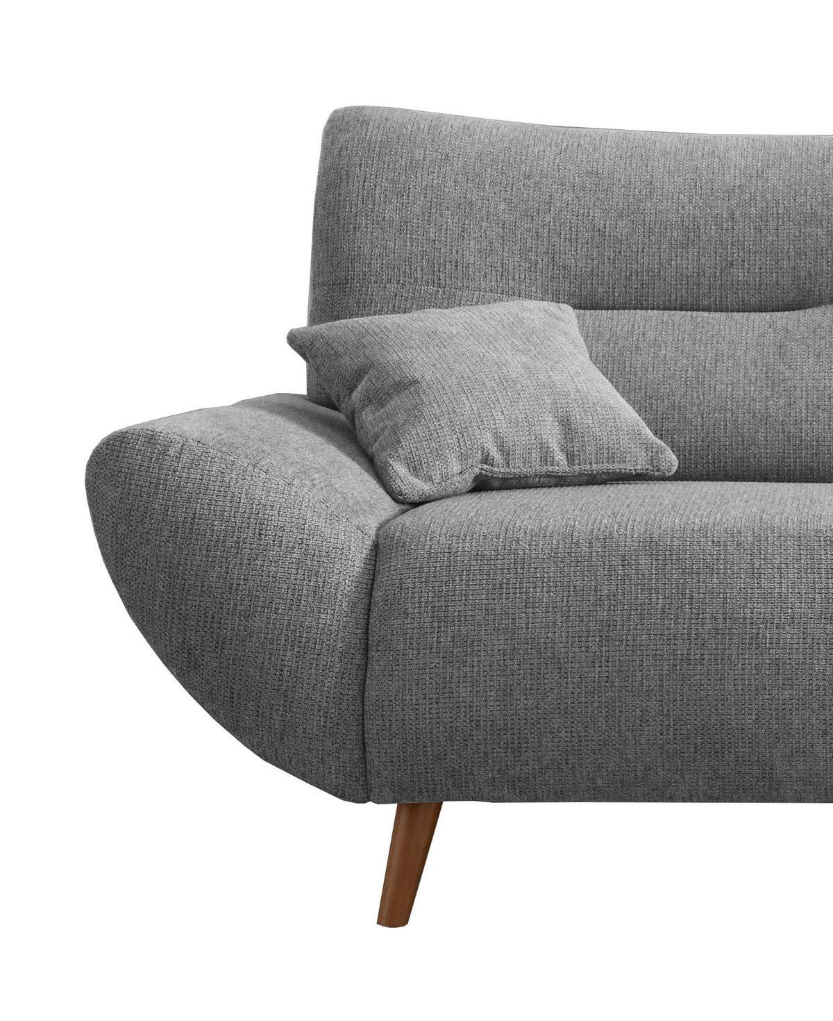 3-Sitzer-Sofa Drago Silberfarben Chenille - Wildeiche/Silberfarben, MODERN, Holz/Textil (205/81/90cm) - MID.YOU