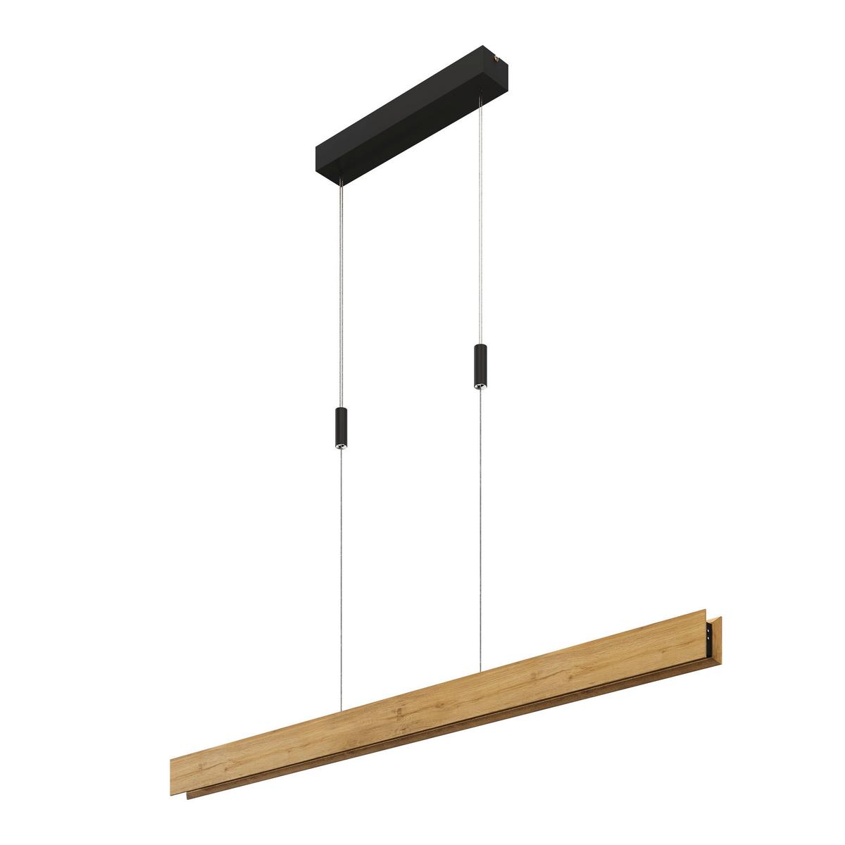 LAMPA WISZĄCA LED 143759 RHÖN XS UP/DOWN *WW* - kolor dębowy/czarny, Natur, metal/drewno (89/7/150cm) - Waldwelt