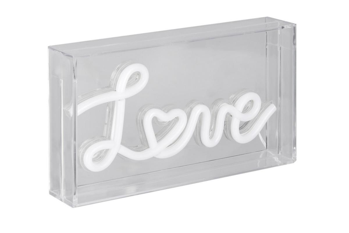 DEKORACJA ŚWIETLNA LED LOVE *SBN* - biały/przezroczysty, Lifestyle, tworzywo sztuczne (23/4/12,7cm) - Novel