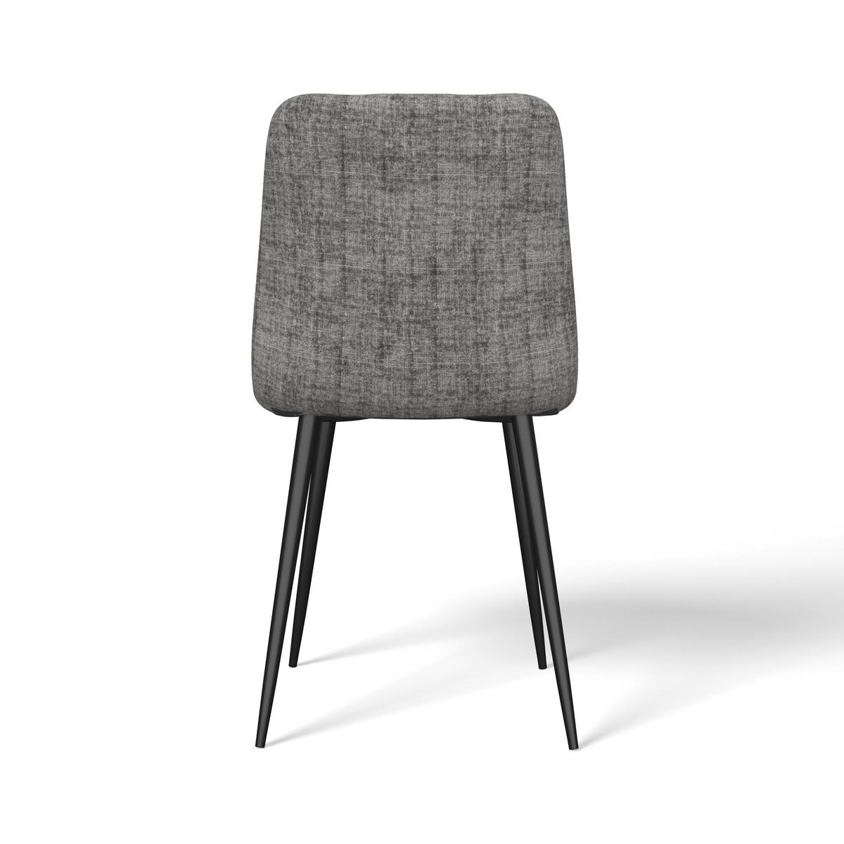 Stuhl Mino Hellgrau Webstoff Gepolstert - Hellgrau/Schwarz, MODERN, Holz/Textil (46/88/54cm) - Bessagi Home
