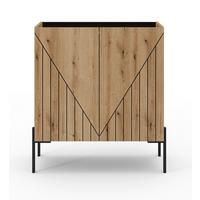 Komoda Neo, Barva Hrasta, Črna - črna/temni hrast, Design, kovina/leseni material (82/91/40cm) - Livetastic