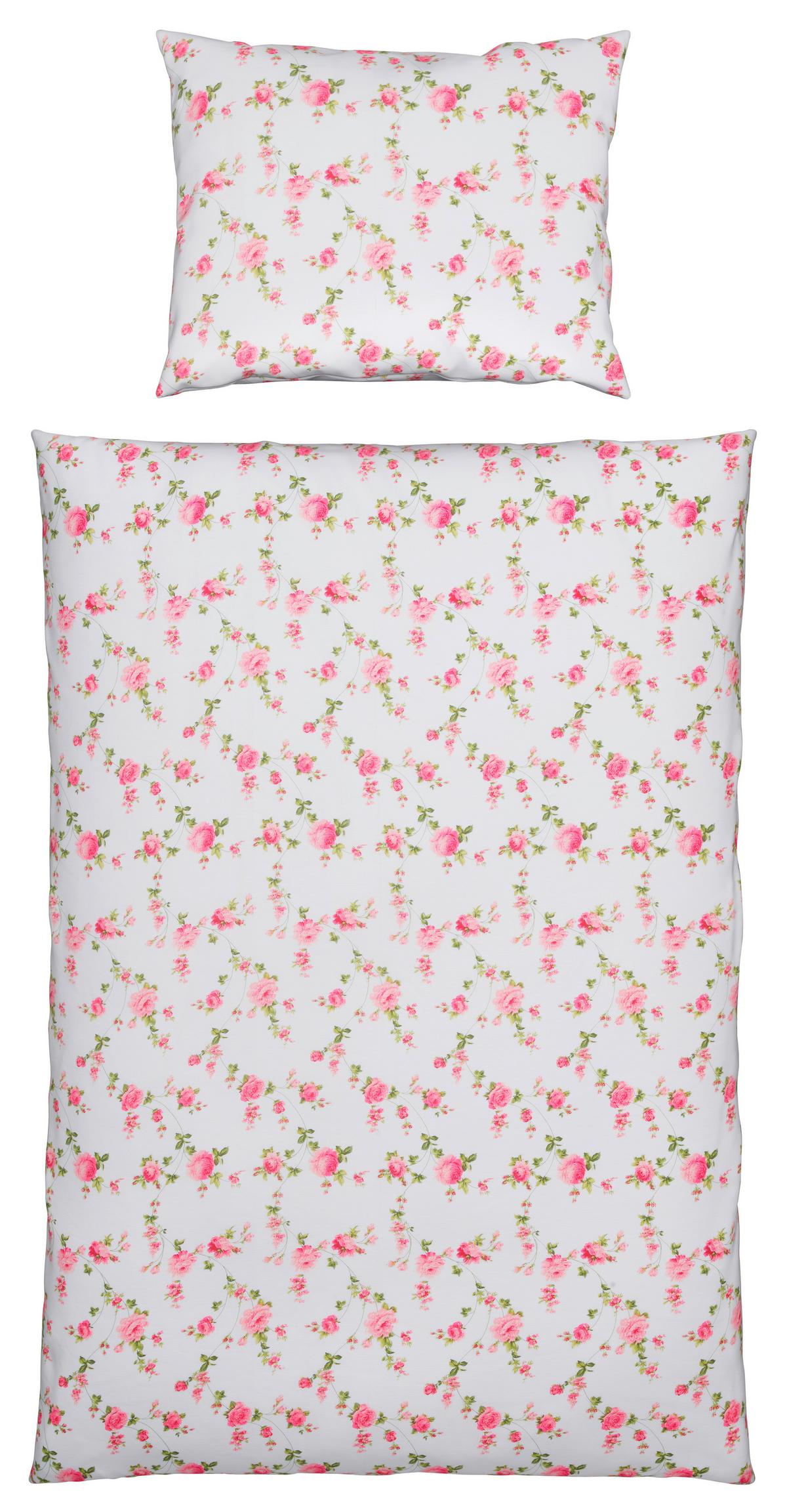 Ágyneműhuzat-garnitúra Flora - fehér, Romantik / Landhaus, textil (140/200cm) - Modern Living