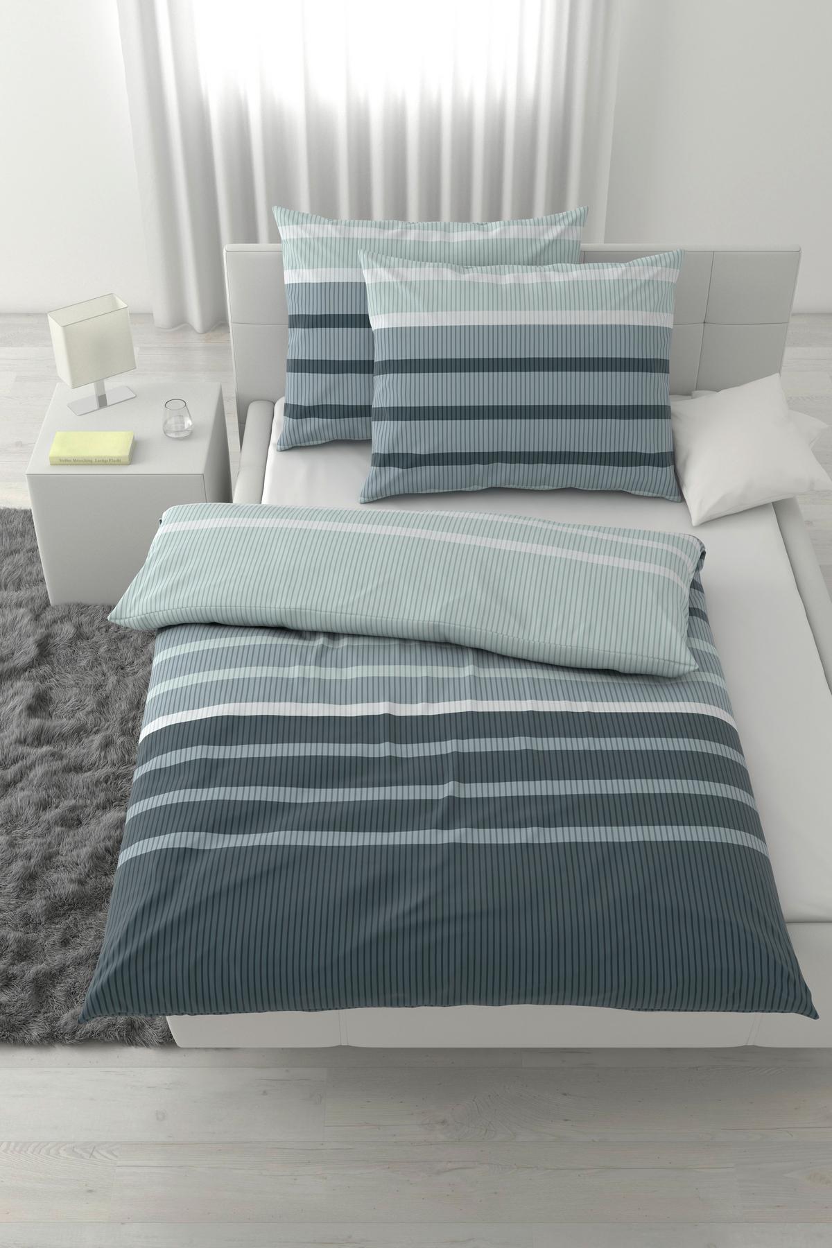 Posteljnina Streif Xxl, Modra, 2x60/80, 200/200 - modra/črna, Konvencionalno, tekstil (200/200cm) - Mömax