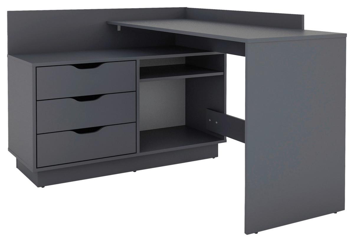 Eckschreibtisch Belfast Anthrazit ca. 129x83,5x105cm - Anthrazit, Basics, Holzwerkstoff (129/83,5/105cm) - MID.YOU