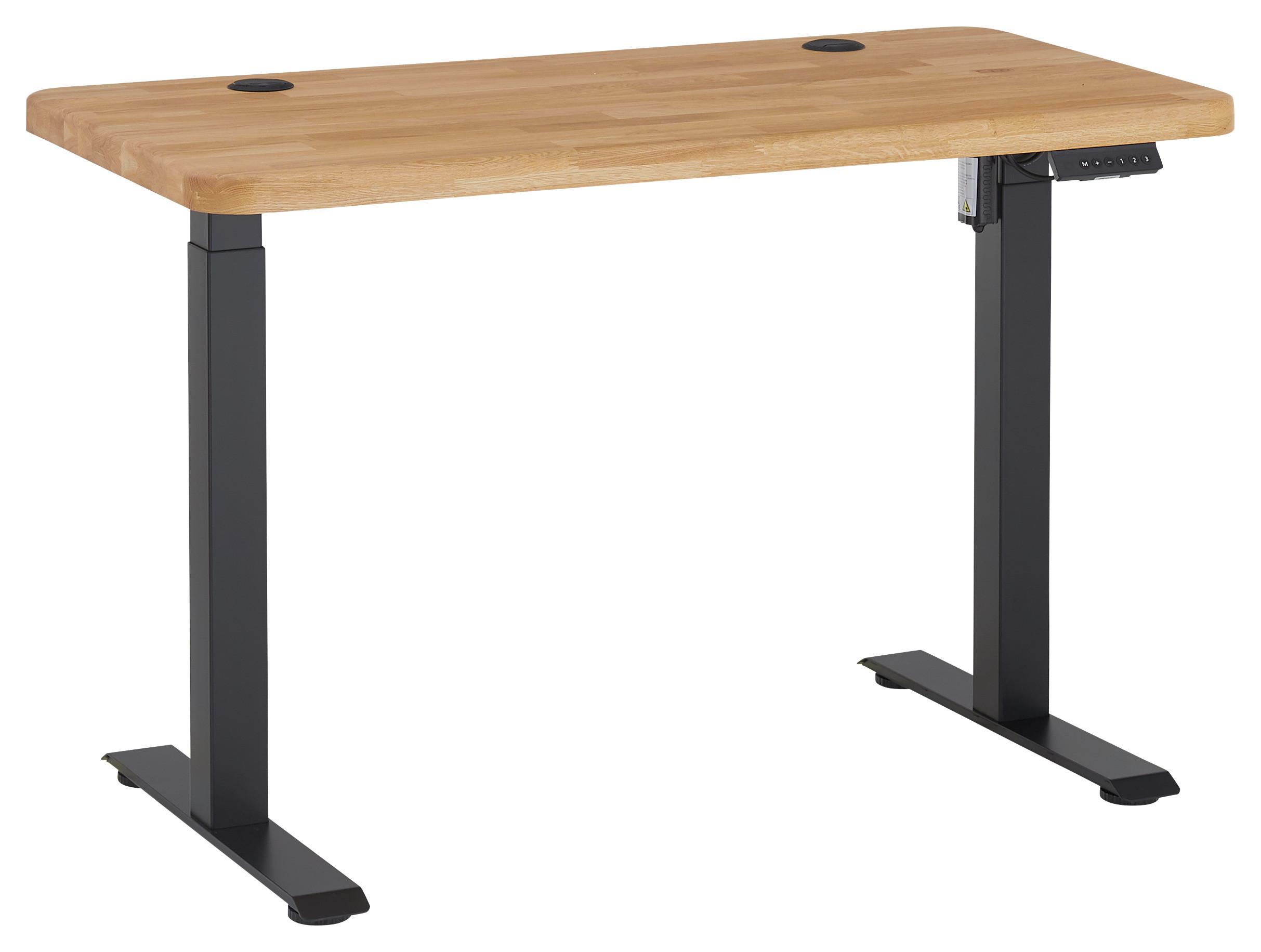 BIURKO RECIFE - kolor dębowy, Modern, metal/drewno (120/60/76-119cm) - Linea Natura