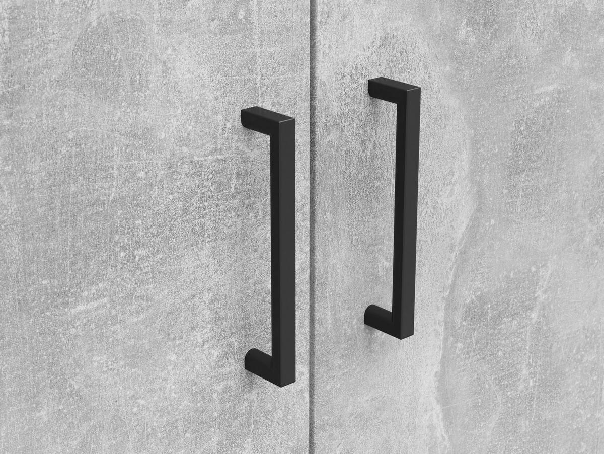 Schrank Multistauraum Betonoptik - Schwarz/Grau, MODERN, Holzwerkstoff/Kunststoff (80/146,7/40cm) - Mömax