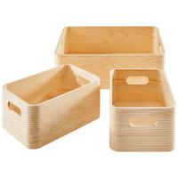 POJEMNIK/PRZECHOWYWANIE-ZESTAW WA009 - kolor naturalny, Trend, drewno (36/25/11,5cm) - Ambia Home