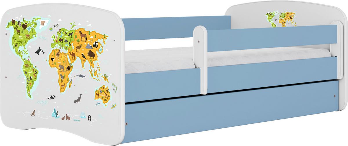 Otroška Postelja Babydreams, Bela, Modra, 80x160cm - modra/bela, Moderno, tekstil/leseni material (80/160cm) - MID.YOU