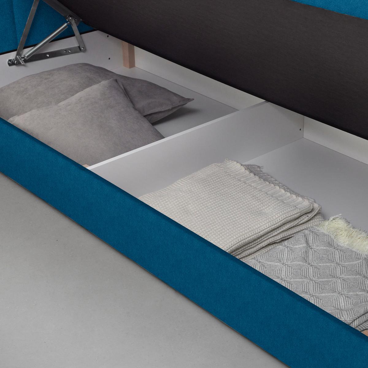 Boxspringbett Josie B Petrol ca. 180x200cm - Petrol/Schwarz, KONVENTIONELL, Holz/Holzwerkstoff (180/200cm) - Mömax