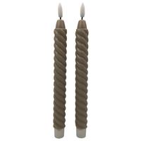 Stabkerze Twist Taupe - Taupe, KONVENTIONELL (2/25cm) - Modern Living