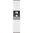 Hochschrank Weiß/Braun - Dunkelbraun/Alufarben, KONVENTIONELL, Glas/Holzwerkstoff (40/195/35cm) - Premium Living
