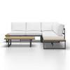 LOUNGEGARNITUR ARIANNA - Creme/Schwarz, MODERN, Kunststoff/Textil (228cm) - Bessagi Garden
