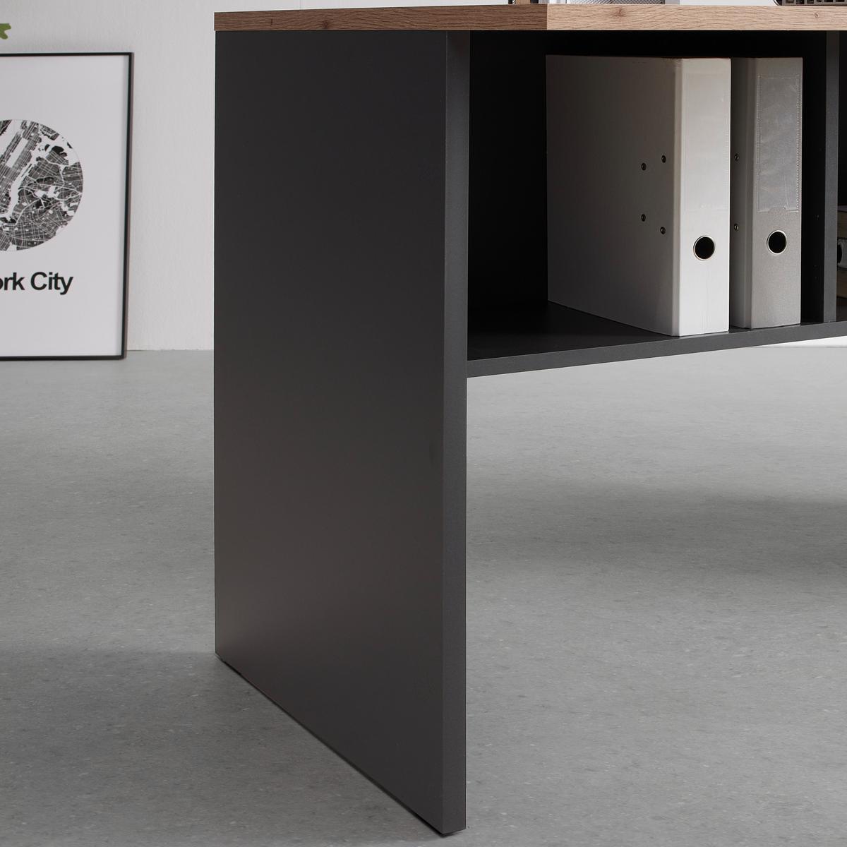 Schreibtisch Shelf in Anthrazit/Eiche Artisan - Anthrazit/Eiche Artisan, MODERN, Holzwerkstoff (120/76/68cm) - Mömax