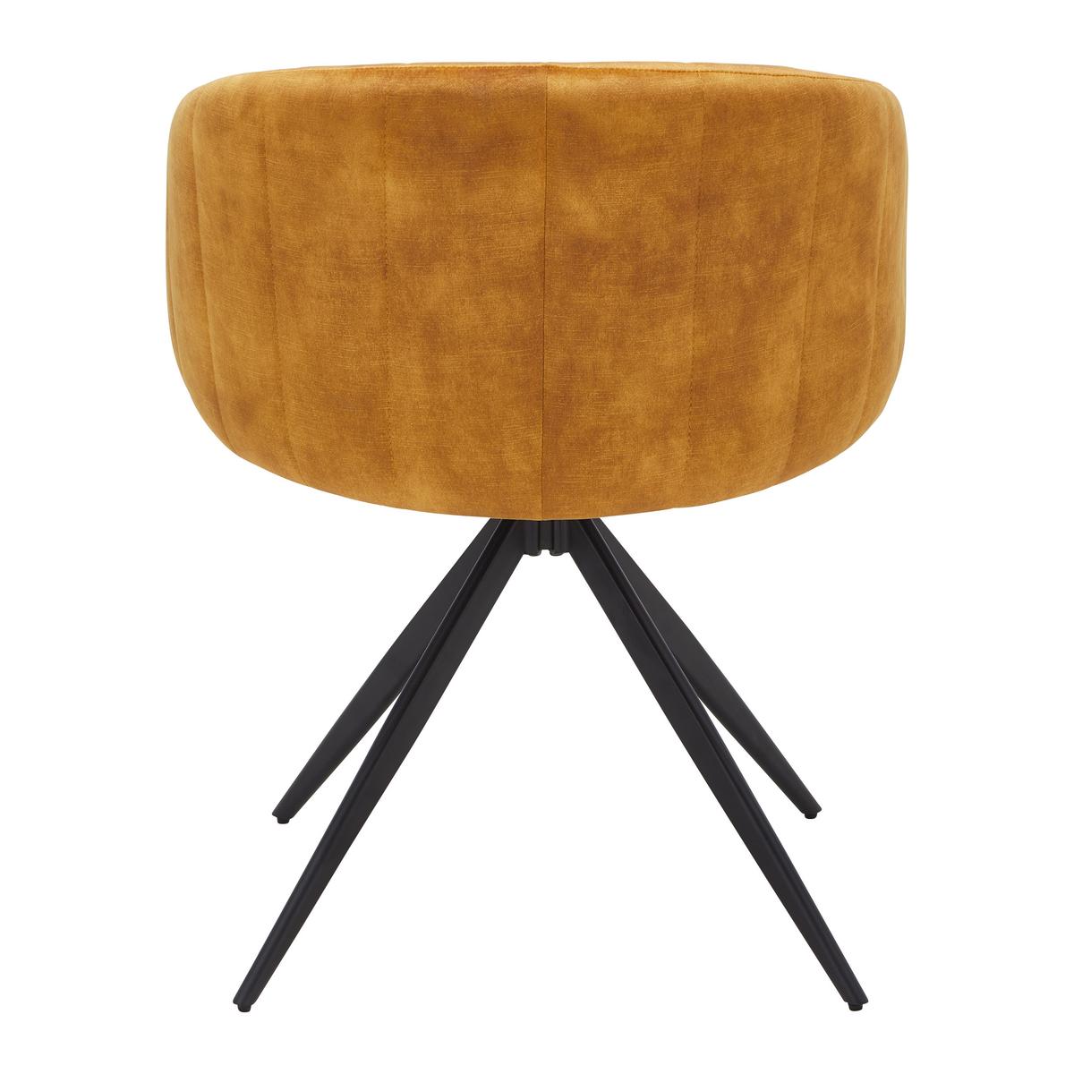 KRZESŁO Z PODŁOKIETNIKAMI DANIEL - czarny/kolor złoty, Modern, metal/drewno (56/77/56cm) - Bessagi Home