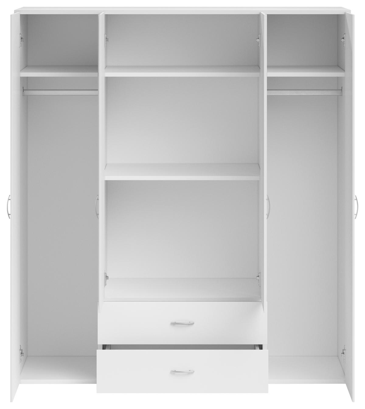 Ruhásszekrény Base 4 - tölgyfa színű/alumíniumszínű, Konventionell, műanyag/faalapú anyag (161/176/51cm) - P & B