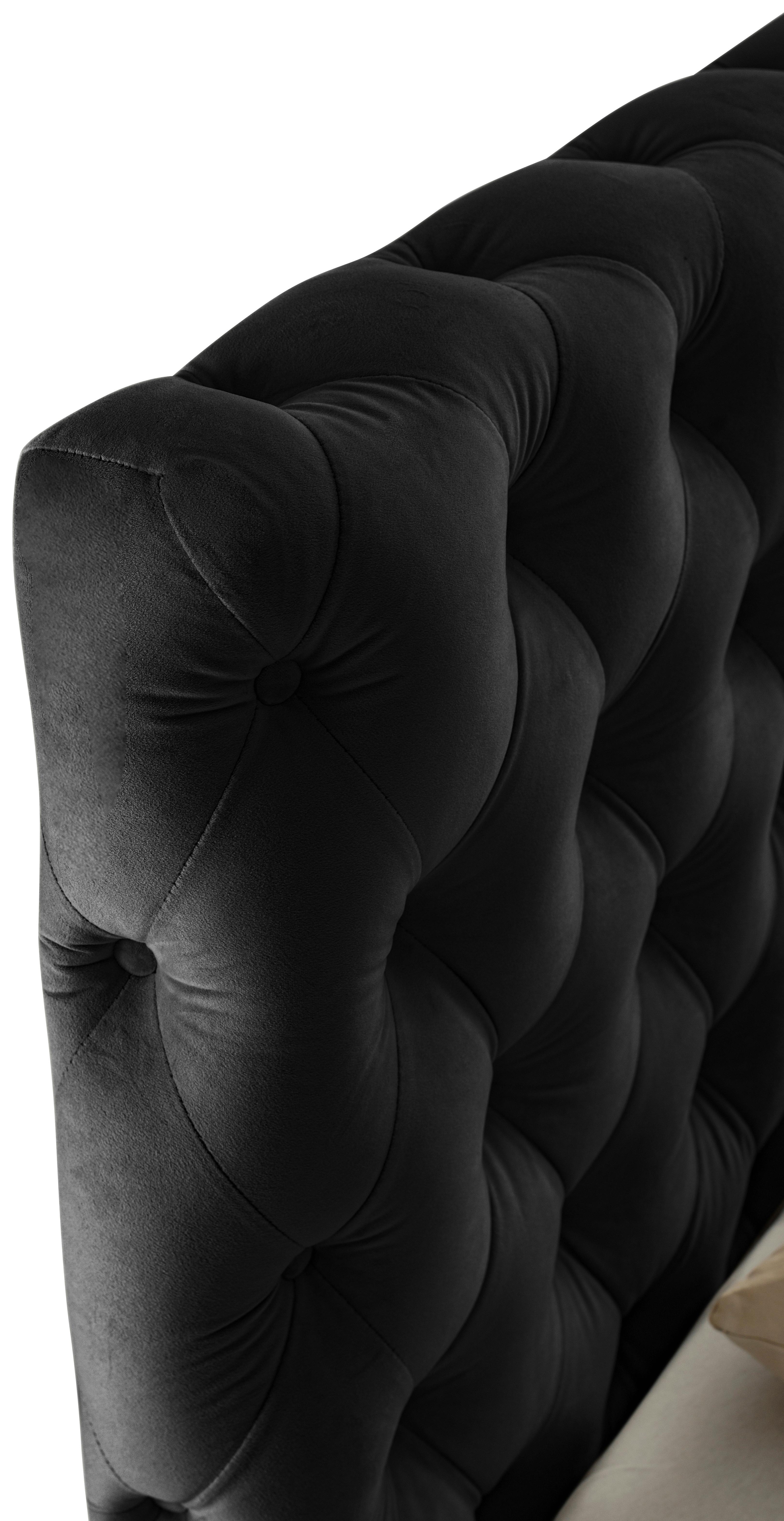 STOPPAD SÄNG KATAR -EXKLUSIV- - svart, Klassisk, textil (140/200cm) - Mömax