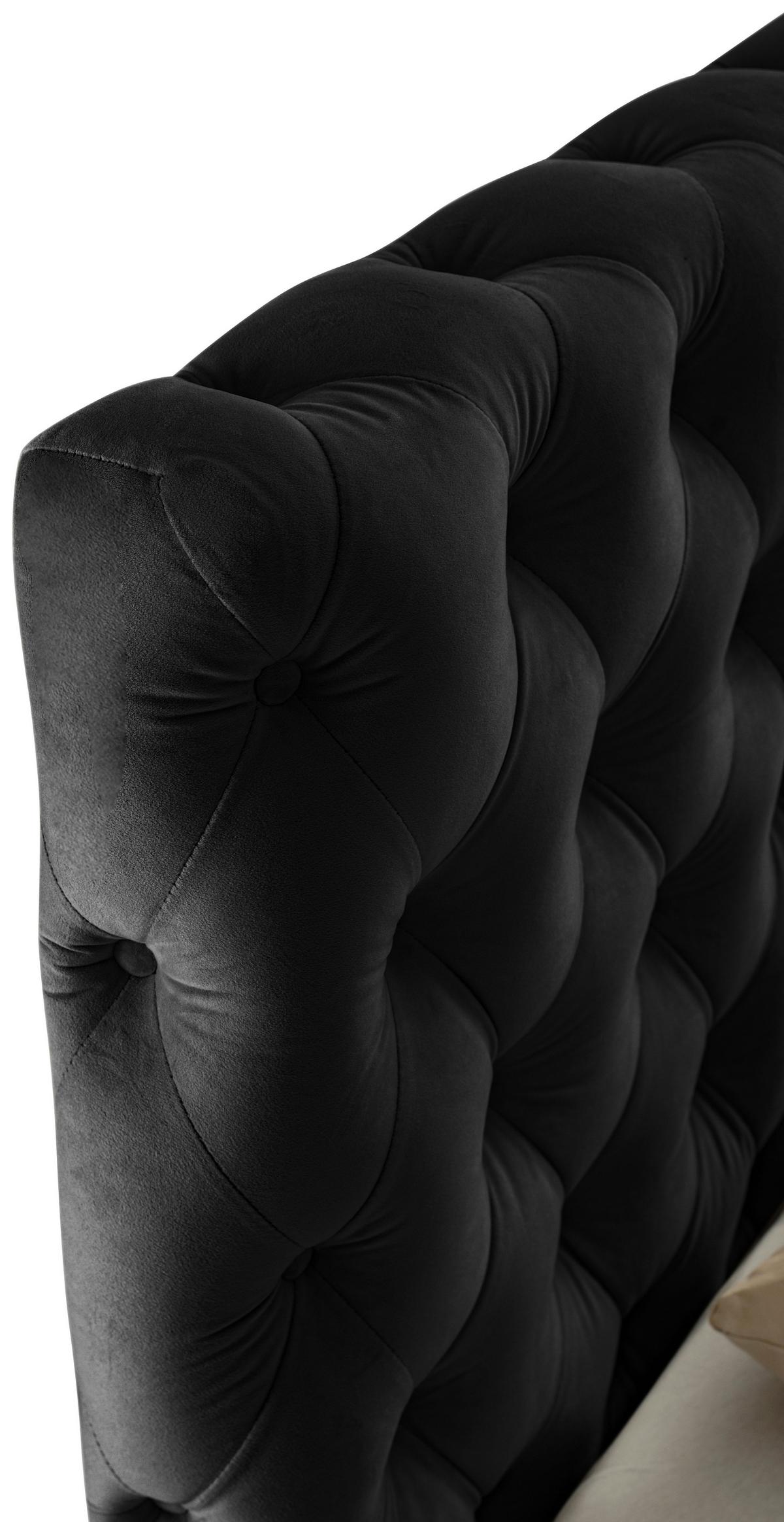 Polsterbett Katar Grau ca. 160x200cm - Schwarz/Grau, KONVENTIONELL, Textil (160/200cm) - Mömax