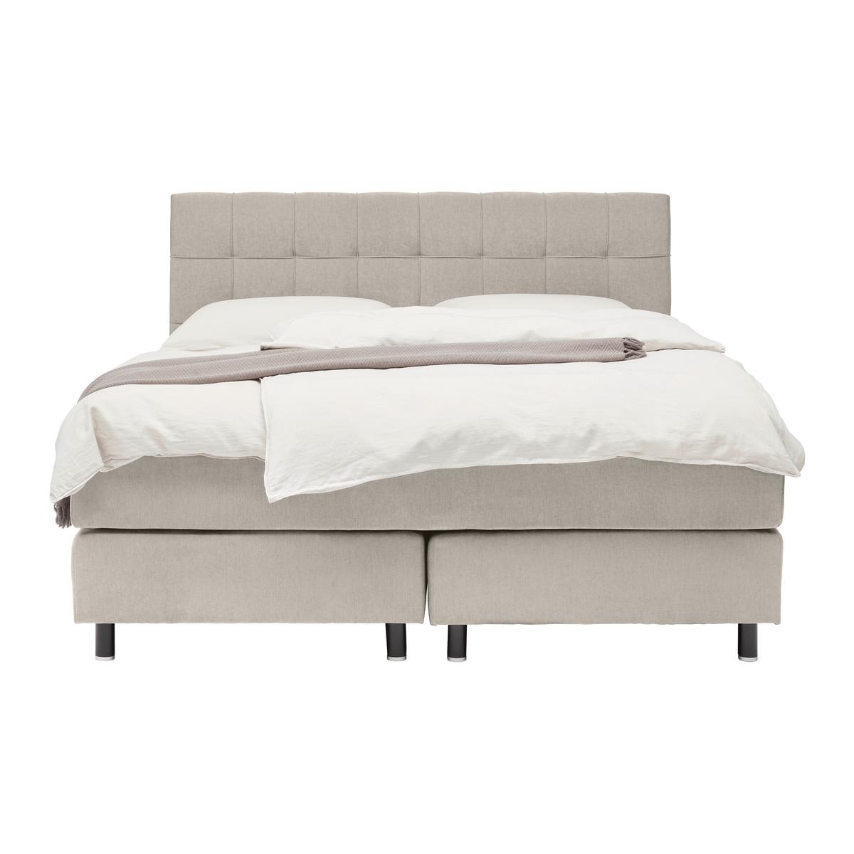 Boxspringbett Primo Taupe ca. 160x200cm - Taupe, KONVENTIONELL, Holz/Holzwerkstoff (160/200cm) - Premium Living