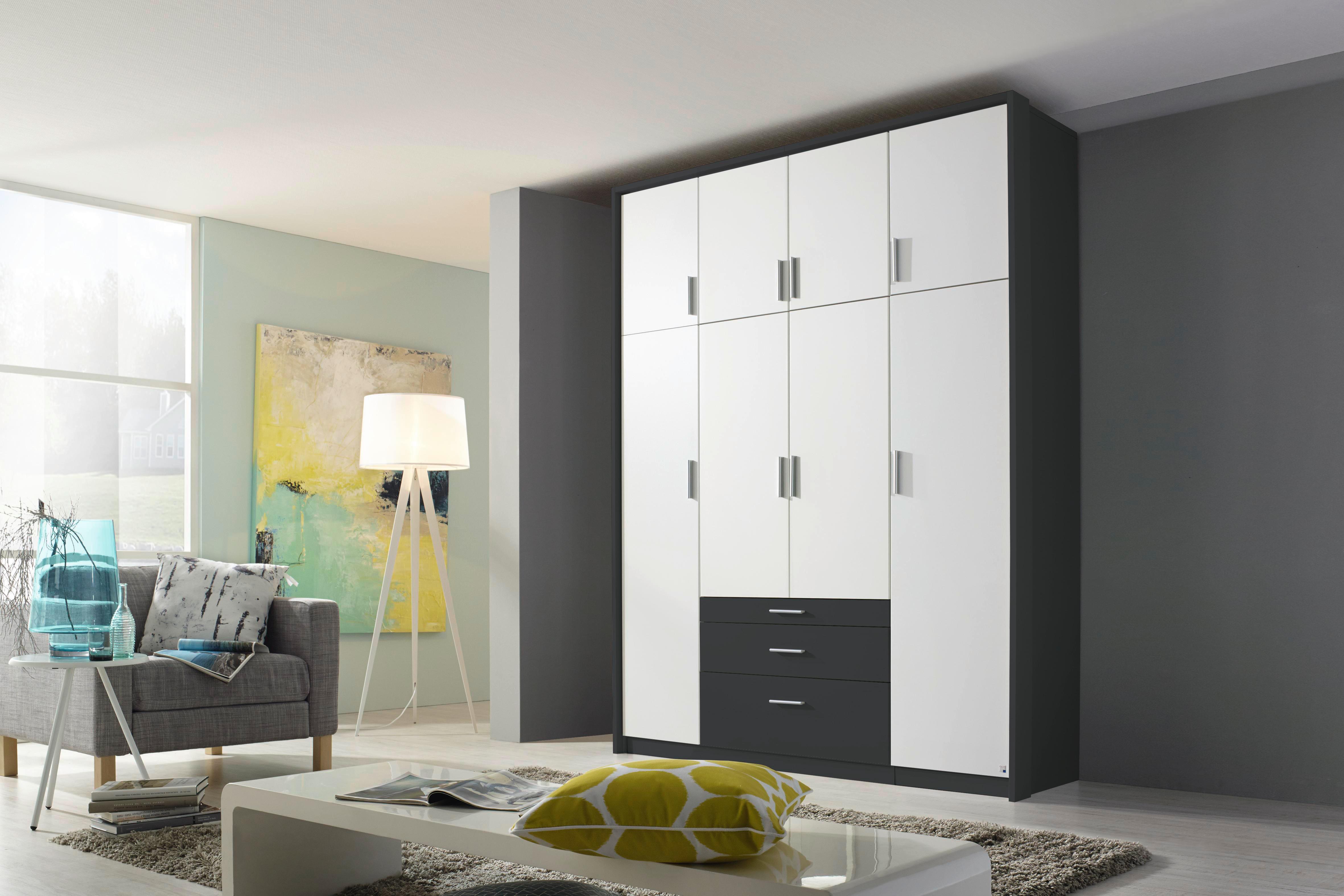 Ormar S Klasičnim Vratima Hildesheim - bijela/siva, Design, drvni materijal/plastika (185/231/56cm) - Modern Living