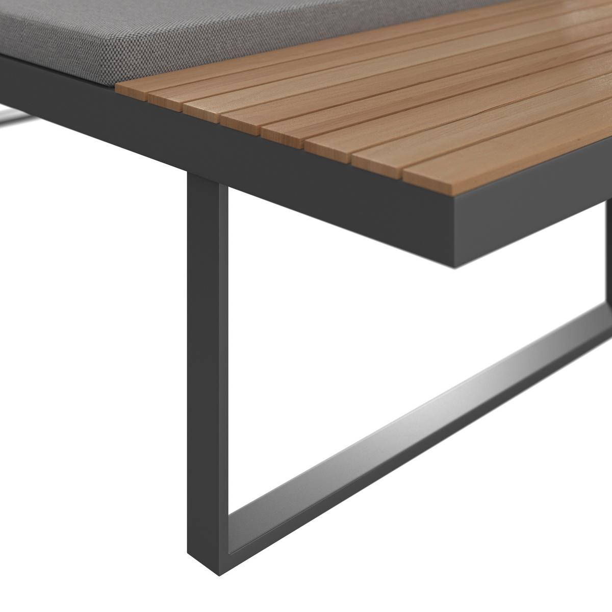 Gartenlounge Elia - Grau/Akaziefarben, Modern, Holz/Textil (236,5/75/236,5cm) - Bessagi Garden