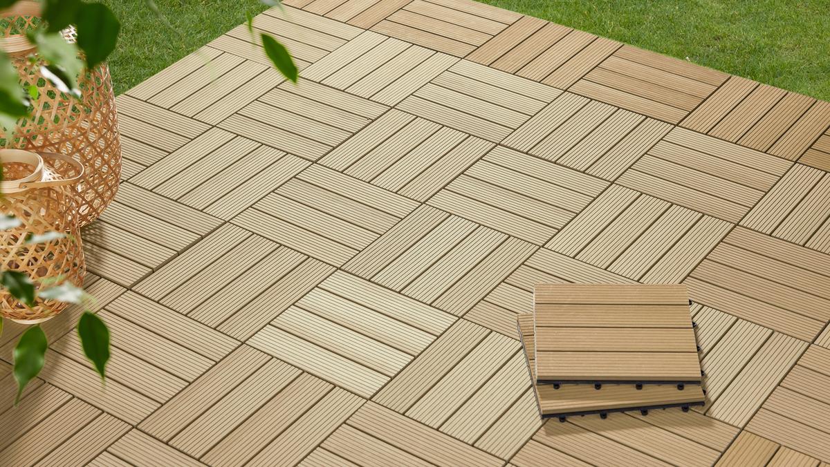 Terrassenfliese Willy Hellbraun ca. 30x30x2,2cm - Hellbraun, Basics, Kunststoff (30/30/2,2cm) - Mömax