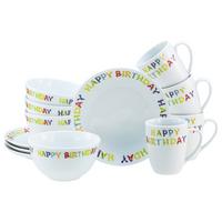 Servis Za Zajtrk Happy Birthday, 12-Delni - večbarvno, Basics, keramika - Creatable