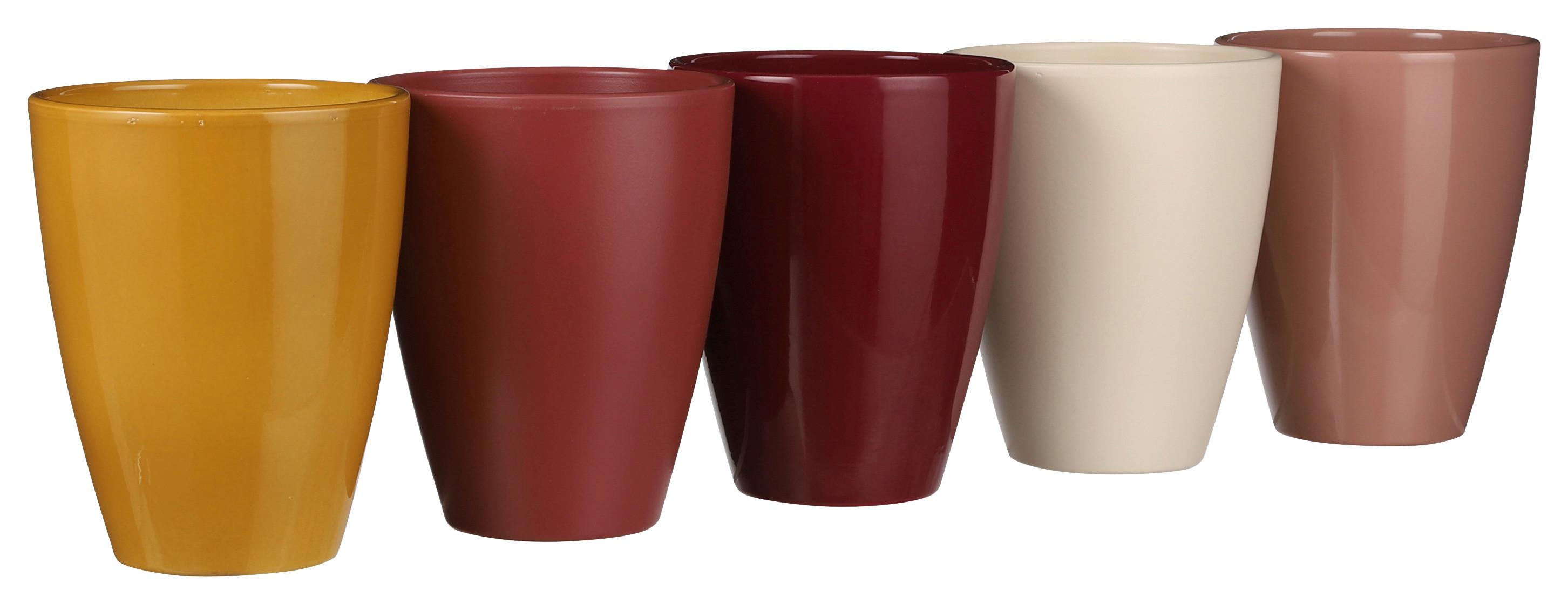 Pflanzentopfset Tusca in diversen Farben - Hellbraun/Currygelb, Basics, Keramik (13,5/17cm)