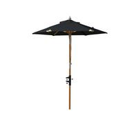 Gardenson Sonnenschirm ca.180x180cm Schwarz - Schwarz/Teakfarben, KONVENTIONELL, Holzwerkstoff (180/180cm) - Gardenson