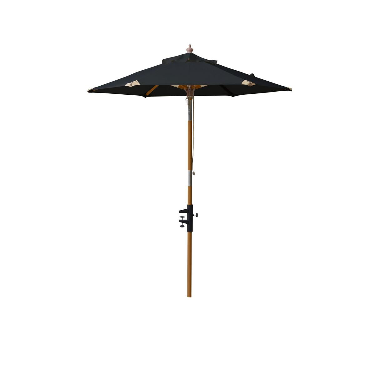 Gardenson Sonnenschirm ca.180x180cm Schwarz - Schwarz/Teakfarben, KONVENTIONELL, Holzwerkstoff (180/180cm) - Gardenson