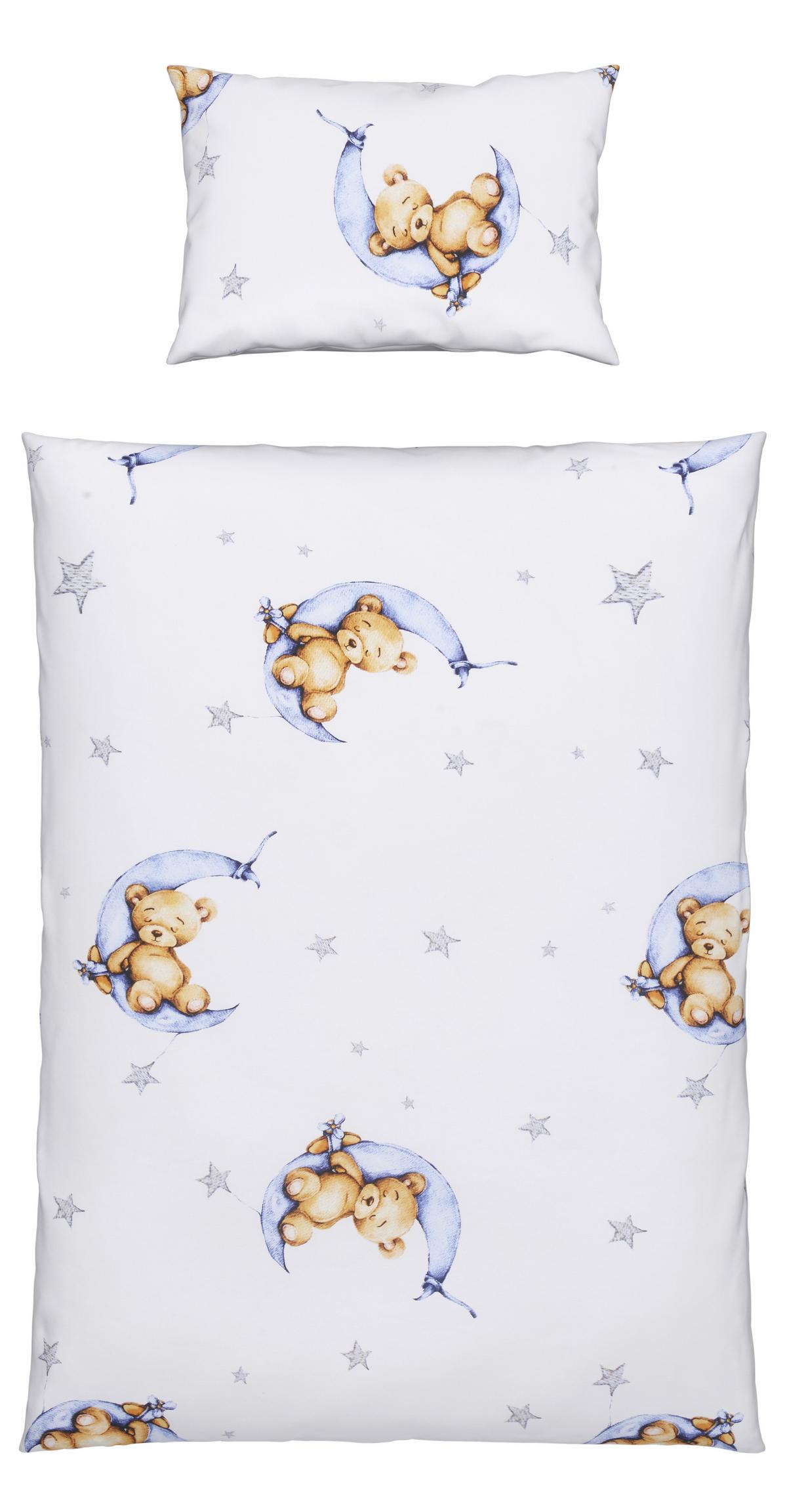 Kinderbettwäsche Bärli in diversen Farben - Rosa/Weiß, Textil (100/135cm) - Modern Living