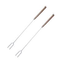 SZPIKULCE DO GRILLA WÜRSTEL 2-CZĘŚCIOWY - kolor srebrny, Basics, metal/drewno (100,3/4,6/2,8cm)