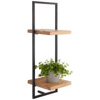 Wandregal in Schwarz/Akazienfarben - Schwarz/Akaziefarben, MODERN, Holz/Metall (25/75/25cm) - Mömax