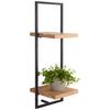 VÄGGHYLLPLAN ALIA -SB- - svart/akaciefärgad, Modern, metall/trä (25/75/25cm) - Mömax
