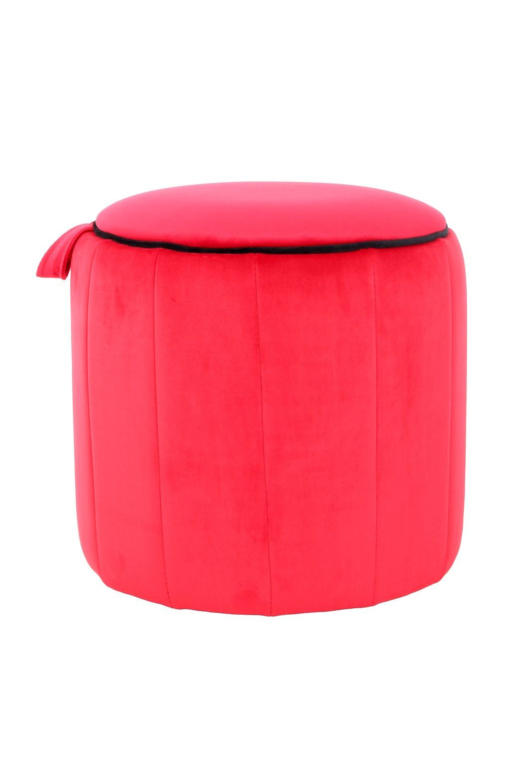 Hocker Reese 100 - Rot, Design, Textil (43/42/43cm) - Kayoom