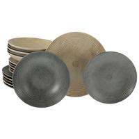 Jedilni Servis Catania Mix, 18-Delni - antracit/peščene barve, Design, keramika - Creatable