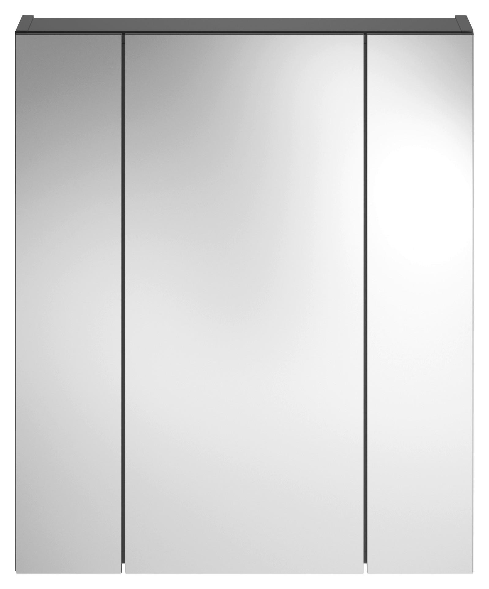 Spiegelschrank Linus ca. 60x70 cm Schwarz - MODERN, Glas/Holzwerkstoff (60/70/18cm) - MID.YOU