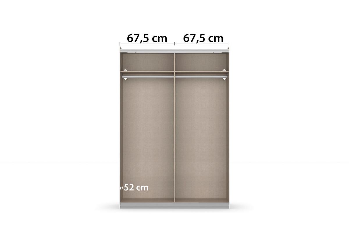DULAP USI CULISANTE FELDKIRCH - argintiu/alb, Modern, sticlă/material pe bază de lemn (136/210/62cm)