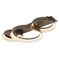 Led Stropna Svjetiljka Syrakus - smeđa/opalna, Design, metal/plastika (70/35/12cm) - Globo