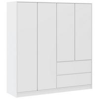 Kleiderschrank Basit Weiss - Weiss, Konventionell, Holzwerkstoff (195/206/57cm) - Mömax