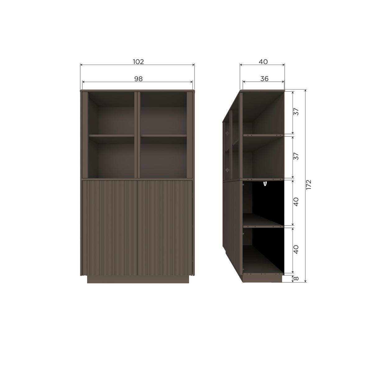 Vitrine Nova Braun b: 67 cm - Braun, Design, Glas/Holz (67/215/40cm) - Livetastic