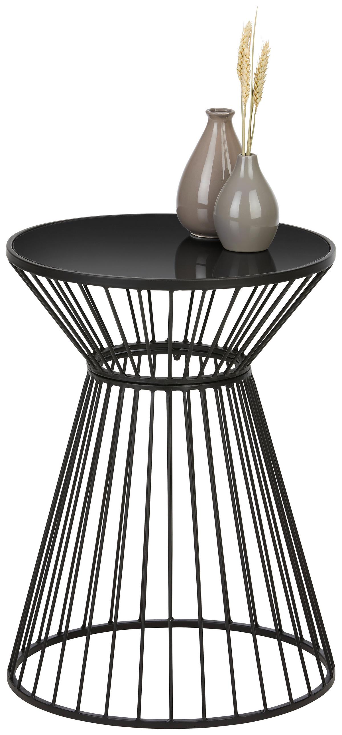 Măsuță auxiliară Raven - negru, Modern, sticlă/metal (40/55cm) - Modern Living