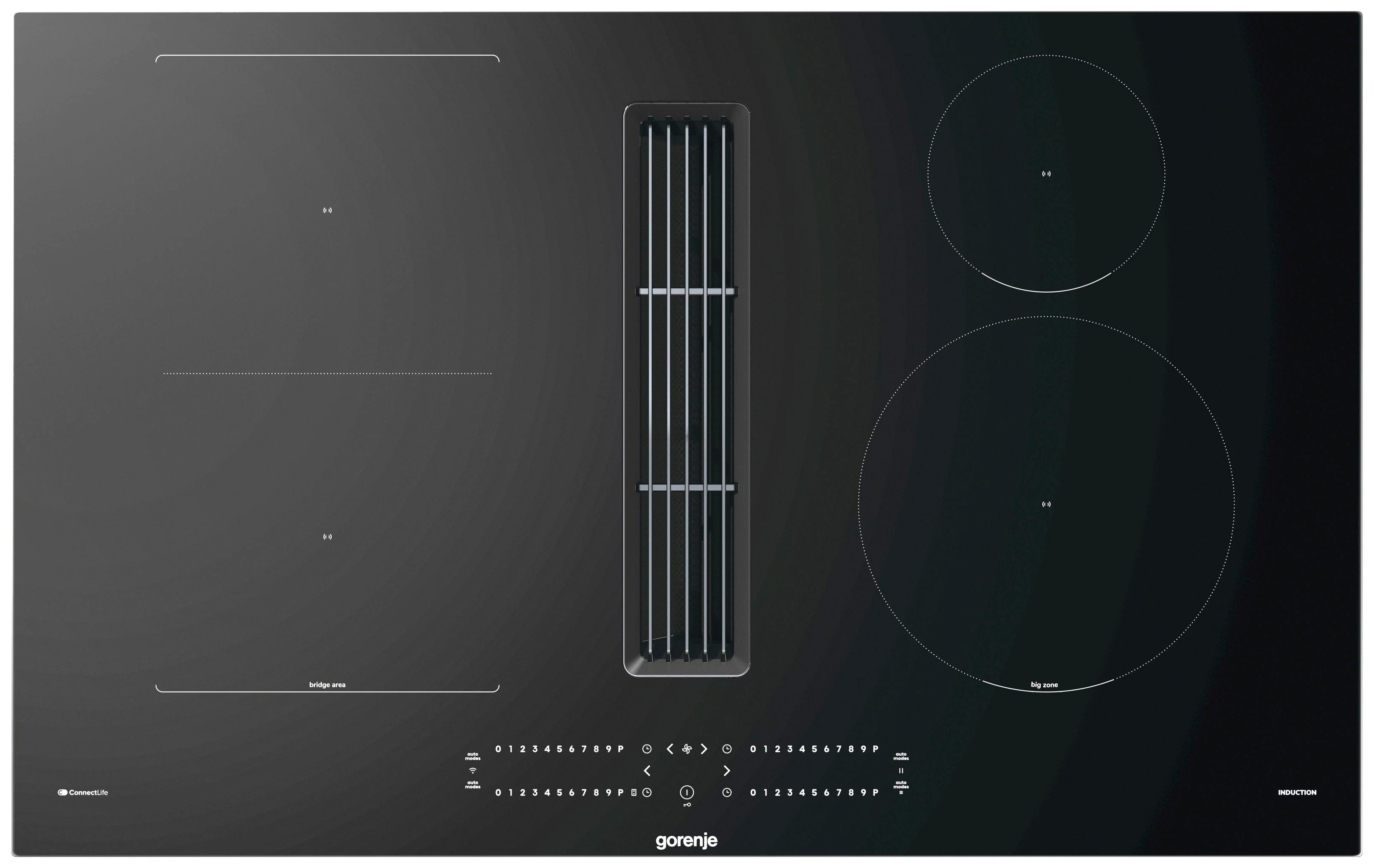 Kochfeld-Dunstabzug-Kombi GEH8432BSCWF - Schwarz, MODERN, Glas/Metall (83/23,3/52cm) - Gorenje