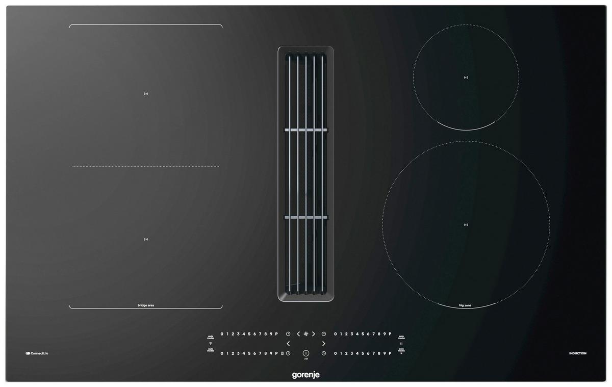 Kochfeld-Dunstabzug-Kombi GEH8432BSCWF - Schwarz, MODERN, Glas/Metall (83/23,3/52cm) - Gorenje