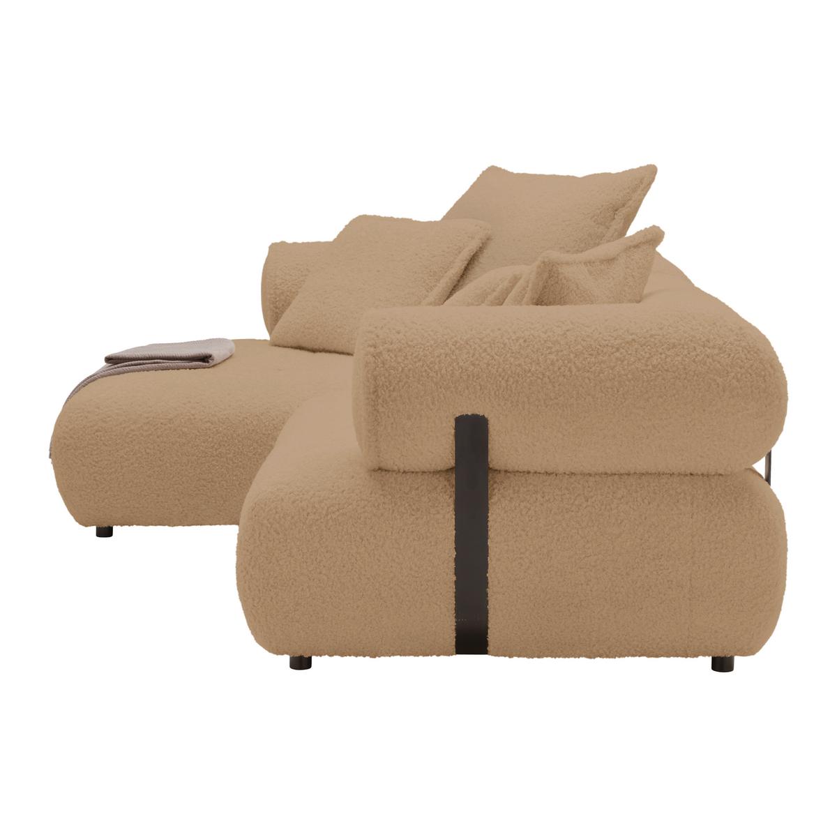 Wohnlandschaft Casimir Beige - Beige/Schwarz, LIFESTYLE, Kunststoff/Textil (180/310cm) - Premium Living