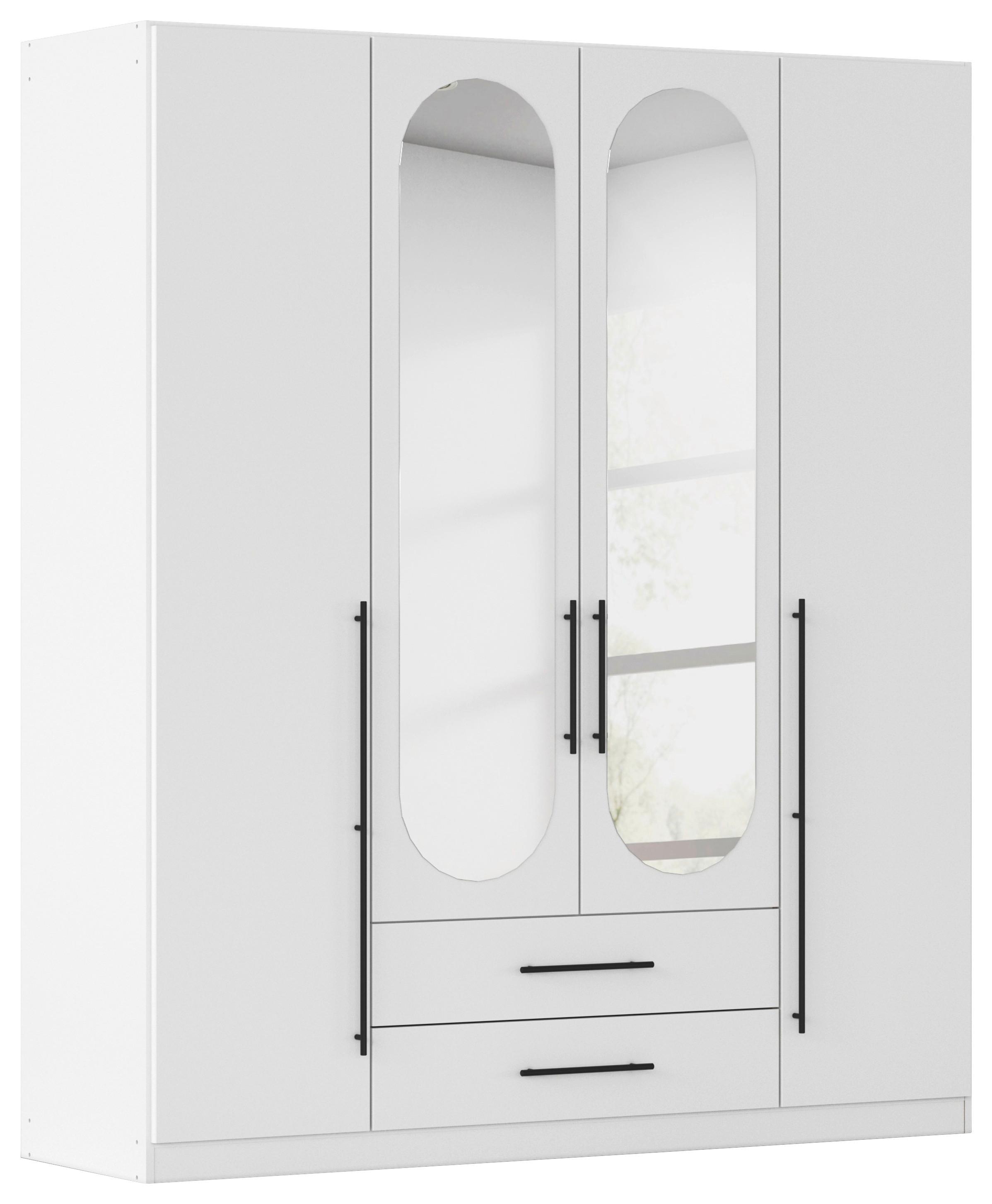 Drehtürenschrank Velora Weiß - Schwarz/Weiß, KONVENTIONELL, Holzwerkstoff/Metall (181/210/54cm) - Mömax