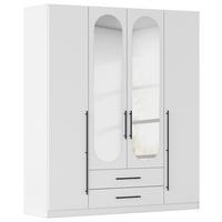 Drehtürenschrank Weiss - Weiss/Schwarz, Konventionell, Holzwerkstoff/Metall (181/210/54cm) - Mömax