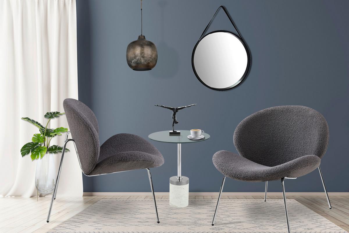 Szék Szett Jaden 125 - ezüstszínű/szürke, Modern, textil/fém (73,5/74/75cm) - Kayoom