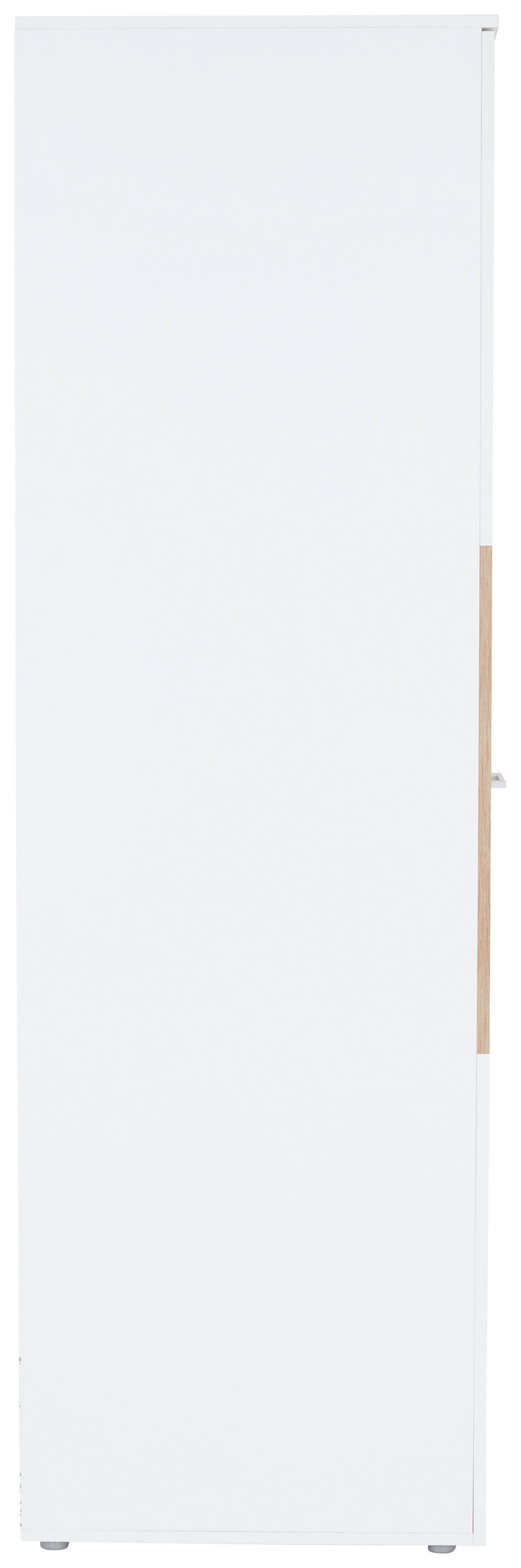 Șifonier ALEX - alb/culoare lemn stejar, Konventionell, material pe bază de lemn (135/195/60cm)
